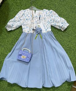 Ensemble de robe et sac pour fille de 4-10ans